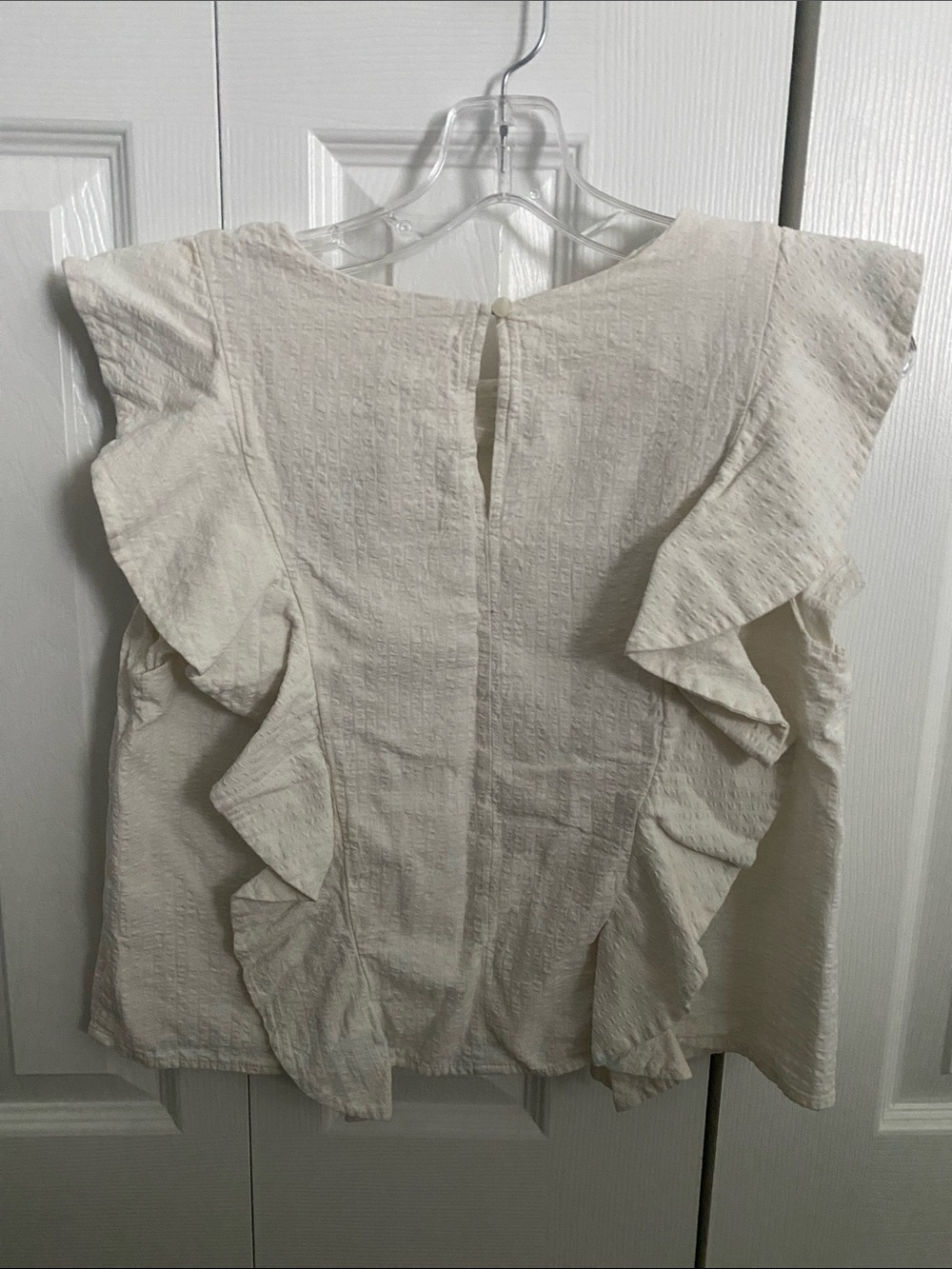 bp Cream Ruffle-Trim Textured Blouse - Picture 2 of 3